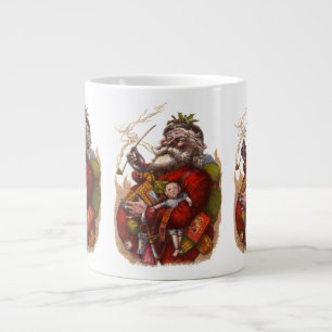 Julig vintillbehör, viktorianska Santa Claus piple Jumbo Mugg