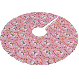 Juliga gunghästar Rosa trädskört Julgransmatta Borstad Polyester