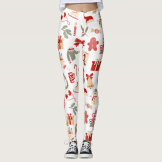 Juliga julbyxor för kvinnor leggings