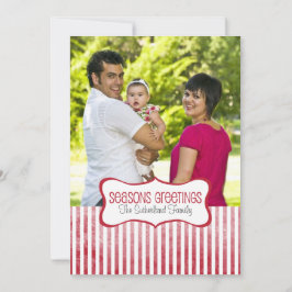 Juliga Ränder Foto Högtidligt Välkomnande Julkort