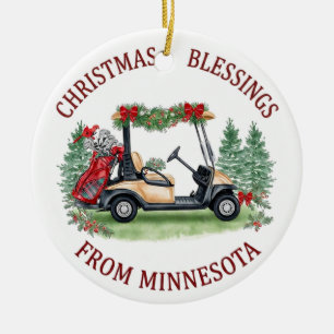 Juligolf i Minnesota semester Julgransprydnad Keramik