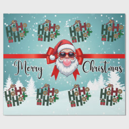 Juligt bubbelgummi-jultomte-inslagspapper presentpapper