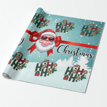 Juligt bubbelgummi-jultomte-inslagspapper