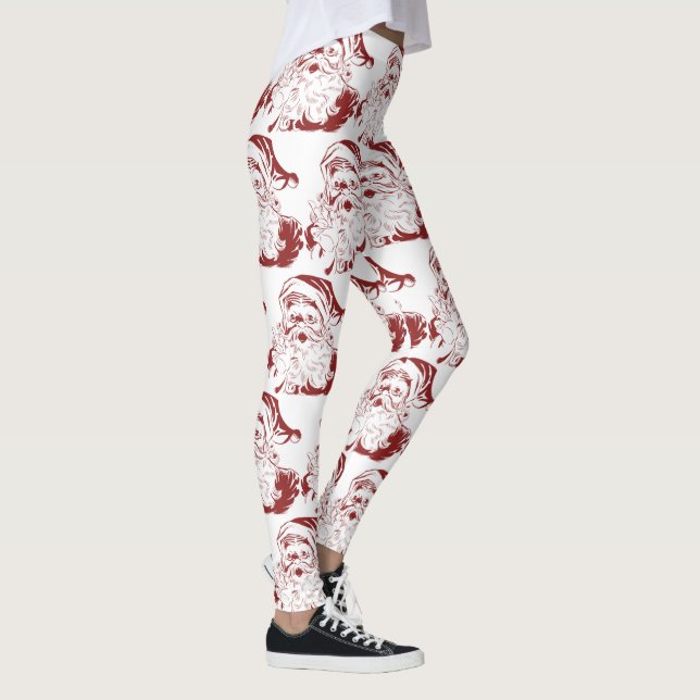Juligt jul, retro Santa Klaus i rött Leggings (Höger)