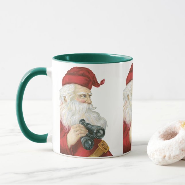 Juligt jul, tomte med kikare mugg (Med munk)