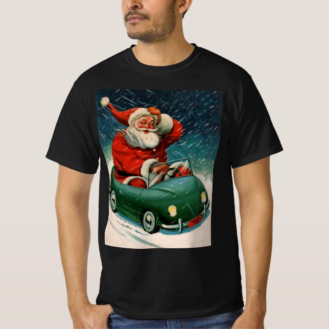 Juligt jul, Tomtefar i en söt bil T Shirt (Framsida)