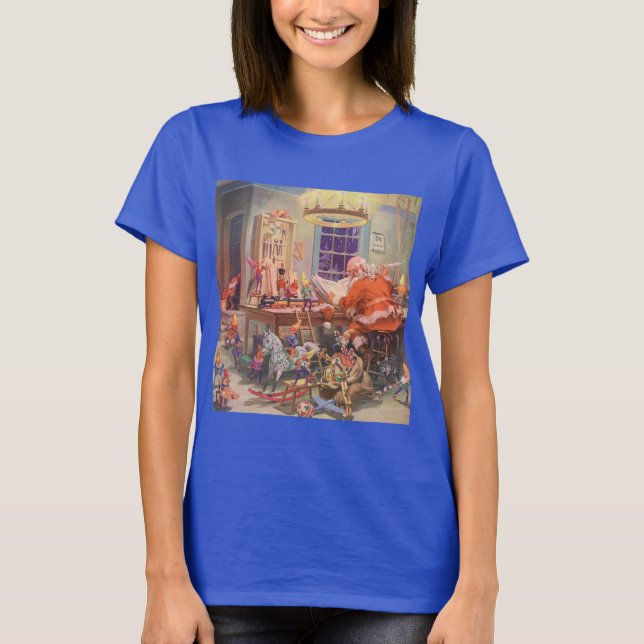 Juligt jul, Tomtefar med tomteverkstad Tee Shirt (Framsida)