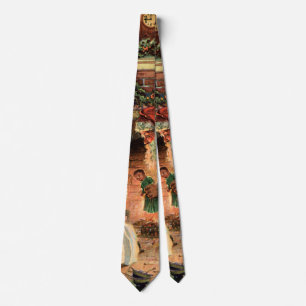 Juligt julfirande, viktoriansk tomte barn slips