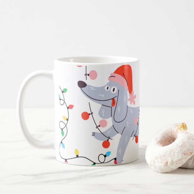 Juligt julhund kaffemugg (Med munk)
