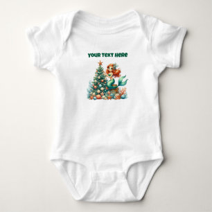 Juligt mermaid-bodysuit för bebisar - Personligt T Shirt