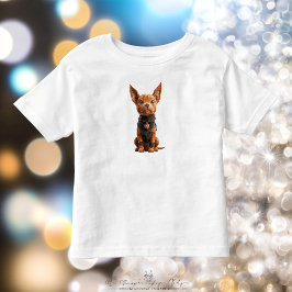 Juligt Pojk Hund T-Shirt för Småbarn