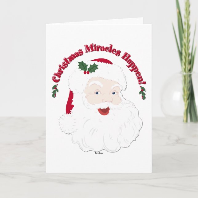 Juligt Santa Julmirakel Händer! Helgkort (Framsida)