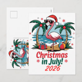 Julijul firande Rosa Flamingo Tomte Hatt 2026 Helg Vykort