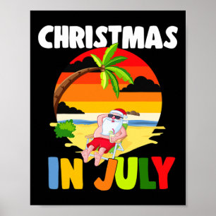 Julijul firande Santa Claus Solglasögon Sommar Kän Poster
