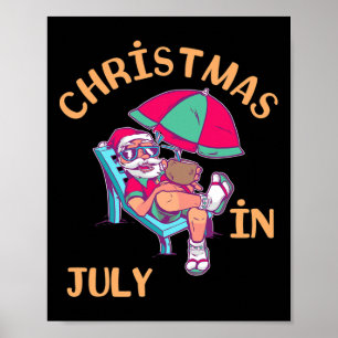 Julijul firande Santa Xmas Beach Hawaiian Sommar Poster