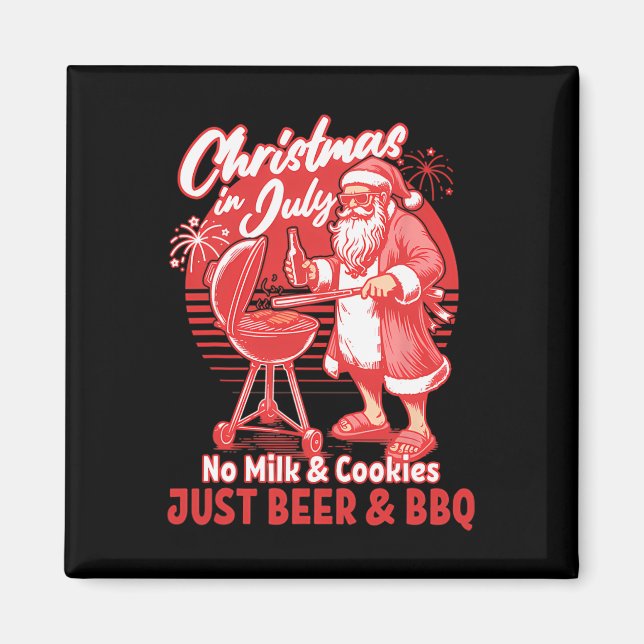 Julijul firande Utan Mjölk Smörgåsar Bara Grillad  Magnet (Framsidan)