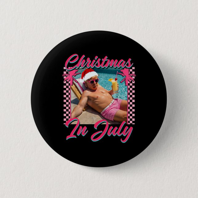 Julijul firar Trump Roligt Chillin Tomte Hawaii Knapp (Framsida)