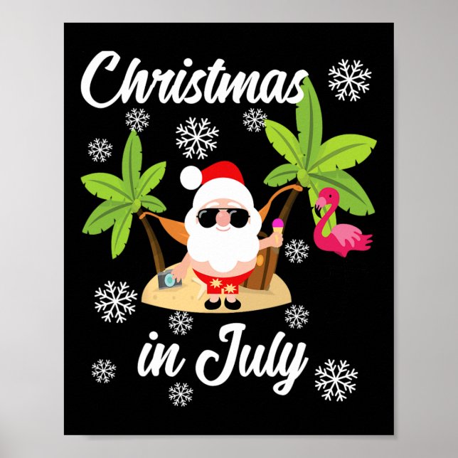 Julijul Flamingo Och Hawaiianskälskare  Poster (Framsidan)