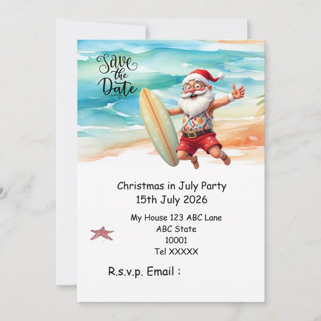 Julijul med TOMTE Save the date Inbjudningar (Framsida)