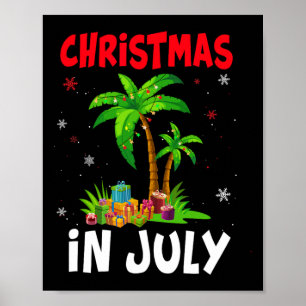 Julijul Palmtree Xmas Tree Strand Sommar Poster