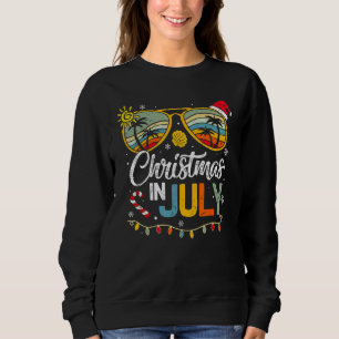 Julijul Santa Hatt Solglasögon Sommar Lov T Shirt