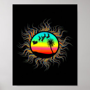 Julijul Santa Tropisk Sol Kul Poster