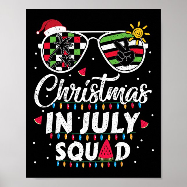 Julijul Squad Rolig Sommar Xmas Män Kvinnor Poster (Framsidan)