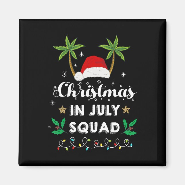 Julijul Squad Rolig Sommar Xmas Santa Huva Magnet (Framsidan)