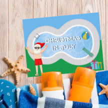 Julijulens tomte sommar poolparty