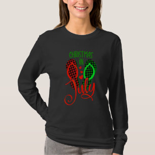 Julijuliböjd Flip Flops Strand Sommarsemester T Shirt