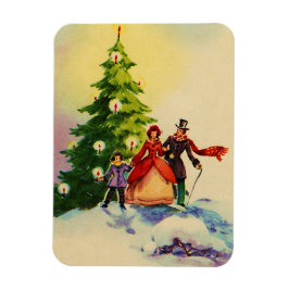 Julillustration i Dickens stil Magnet