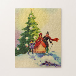 Julillustration i Dickens stil Pussel