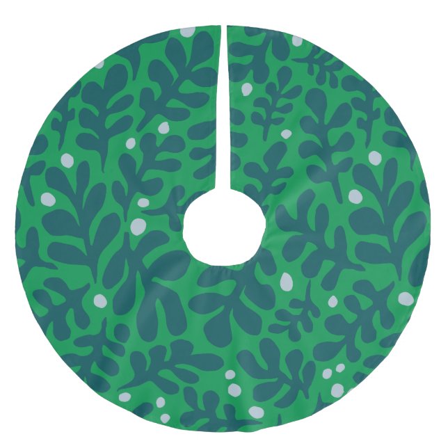 Julillustration i hand plockade julgransmatta borstad polyester (Framsidan)