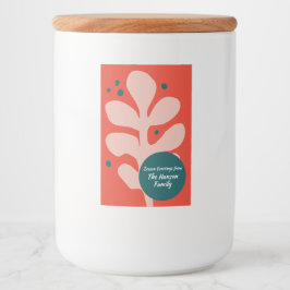 Julillustration i hand plockade mat etikett