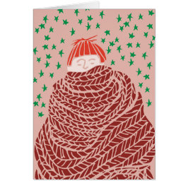 Julillustration i hand plockade OBS kort