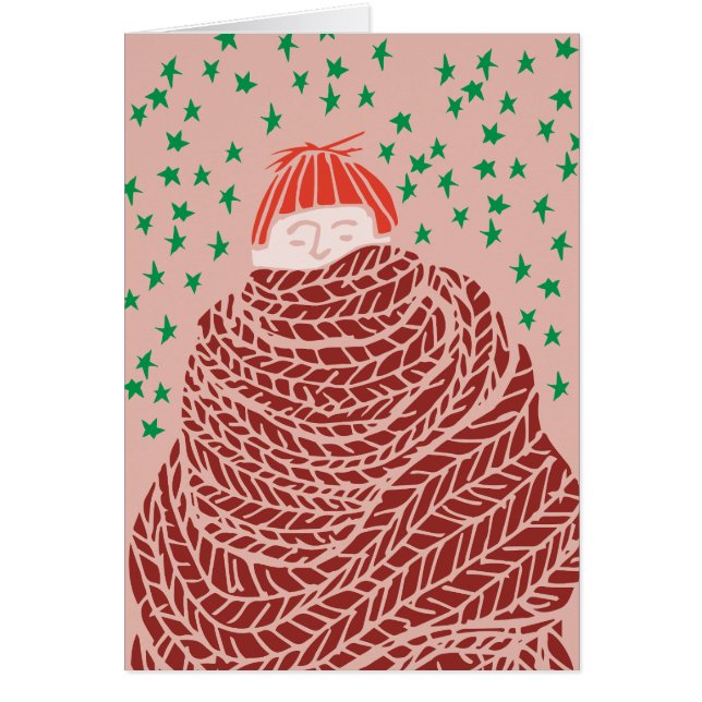 Julillustration i hand plockade OBS kort (Framsidan)