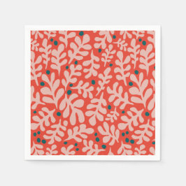 Julillustration i hand plockade pappersservett