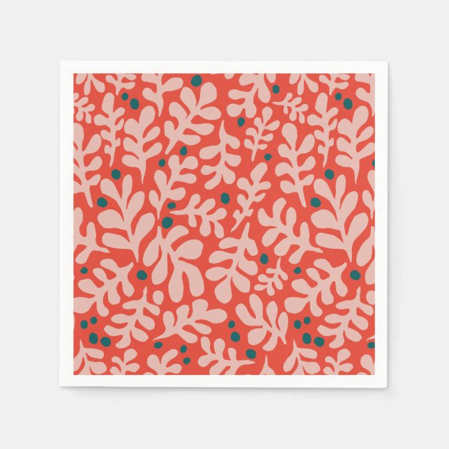 Julillustration i hand plockade pappersservett (Framsidan)