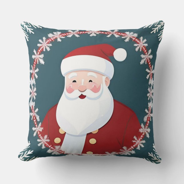Julillustration med jultomten kudde (Framsida)