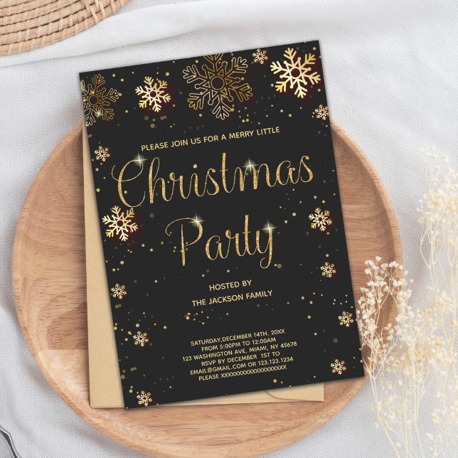 Julinbjudan glitter Snö Inbjudningar (Glitter Snow Christmas Invitations)