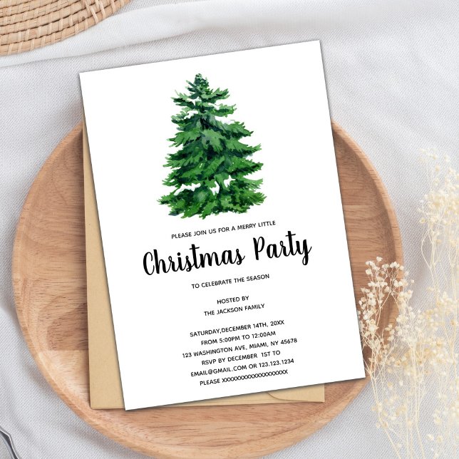 Julinbjudan i träd inbjudningar (Tree Christmas Invitations)