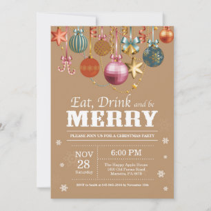 Julinbjudan Julfest Eat Drink Merry Inbjudningar