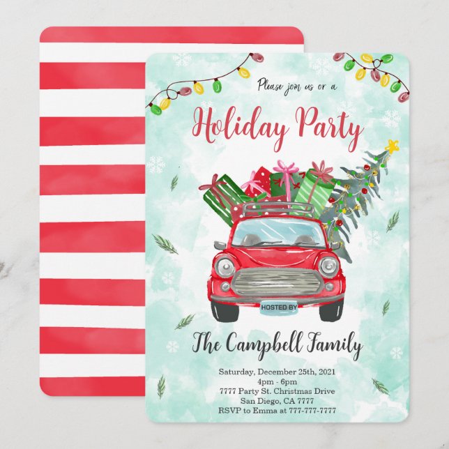 Julinbjudan Julfest Inbjudningar (Fram/baksida)