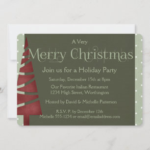 Julinbjudan Julfest Träd Design 1 Inbjudningar