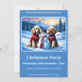 Julinbjudan pudel & Snögubbe Inbjudningar