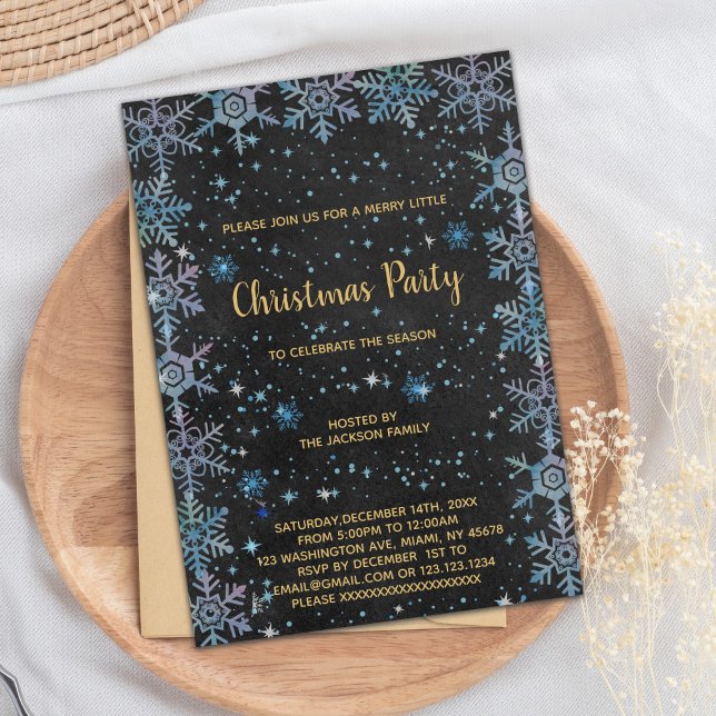 Julinbjudan snö Glitter Inbjudningar (Snow Glitter Christmas Invitations)