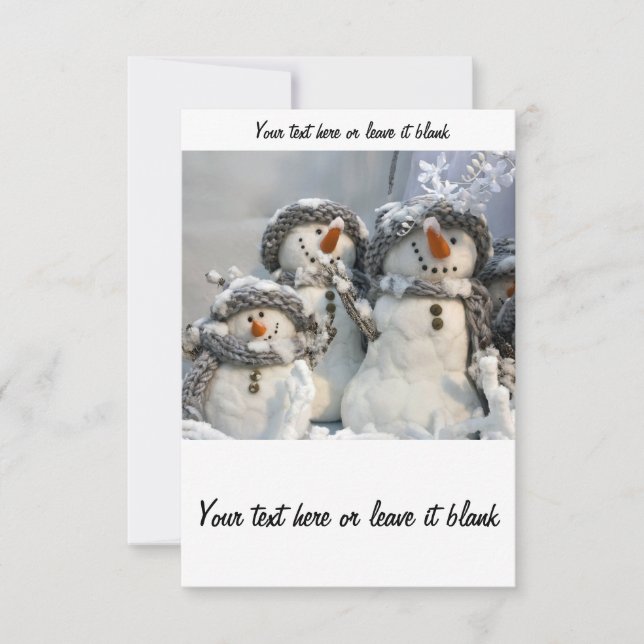 Julinbjudan snögubbar inbjudningar (Framsida)