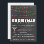 Julinbjudan till Chalkboard Martini Inbjudningar<br><div class="desc">Den här designen har en svart grönt och ett svart ljus och en pepparmint martini.</div>