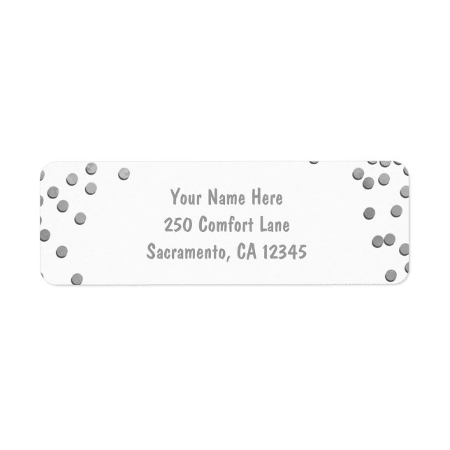 Julinbjudan till Comfort & Joy Silver Helgdag Returadress Etikett (Framsidan)