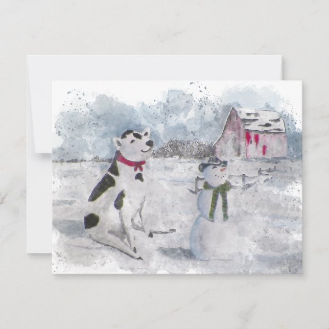 Julinbjudan till Cowboy Snögubbe Inbjudningar (Framsida)